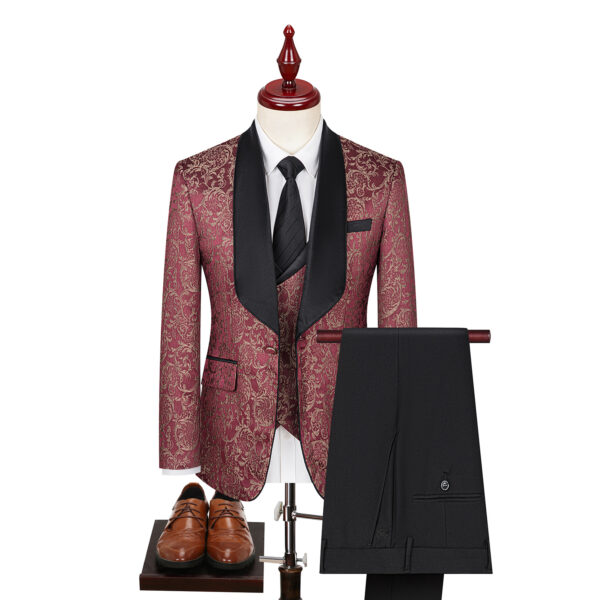 Men's Jacquard Suit Wedding Dress Groom Suit Suit Host Performance Costume - Image 10