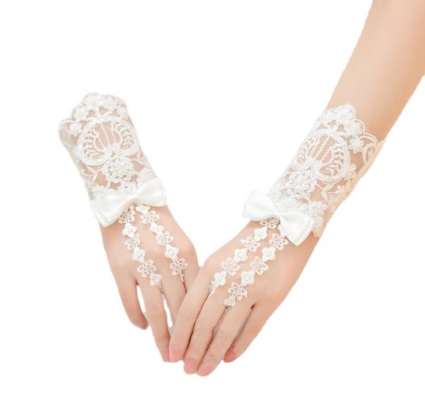 Bridal Bead Short Wedding Glove Accessories - Image 5