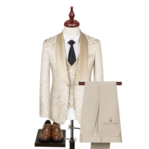 Men's Jacquard Suit Wedding Dress Groom Suit Suit Host Performance Costume - Image 7