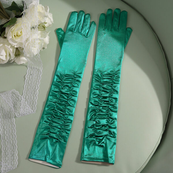 50cm Bridal Wedding Dress Satin Lengthened Gloves - Image 6